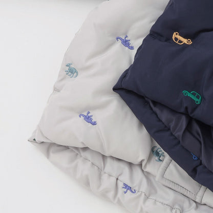 拼接刺繡加棉夾克