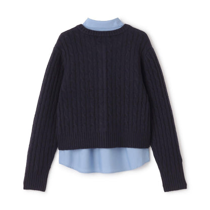 多扣開衫+襯衫套裝