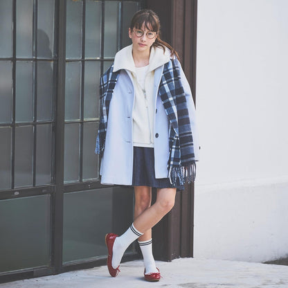 【130cm可選】拉鍊針織馬甲×長袖T恤套裝