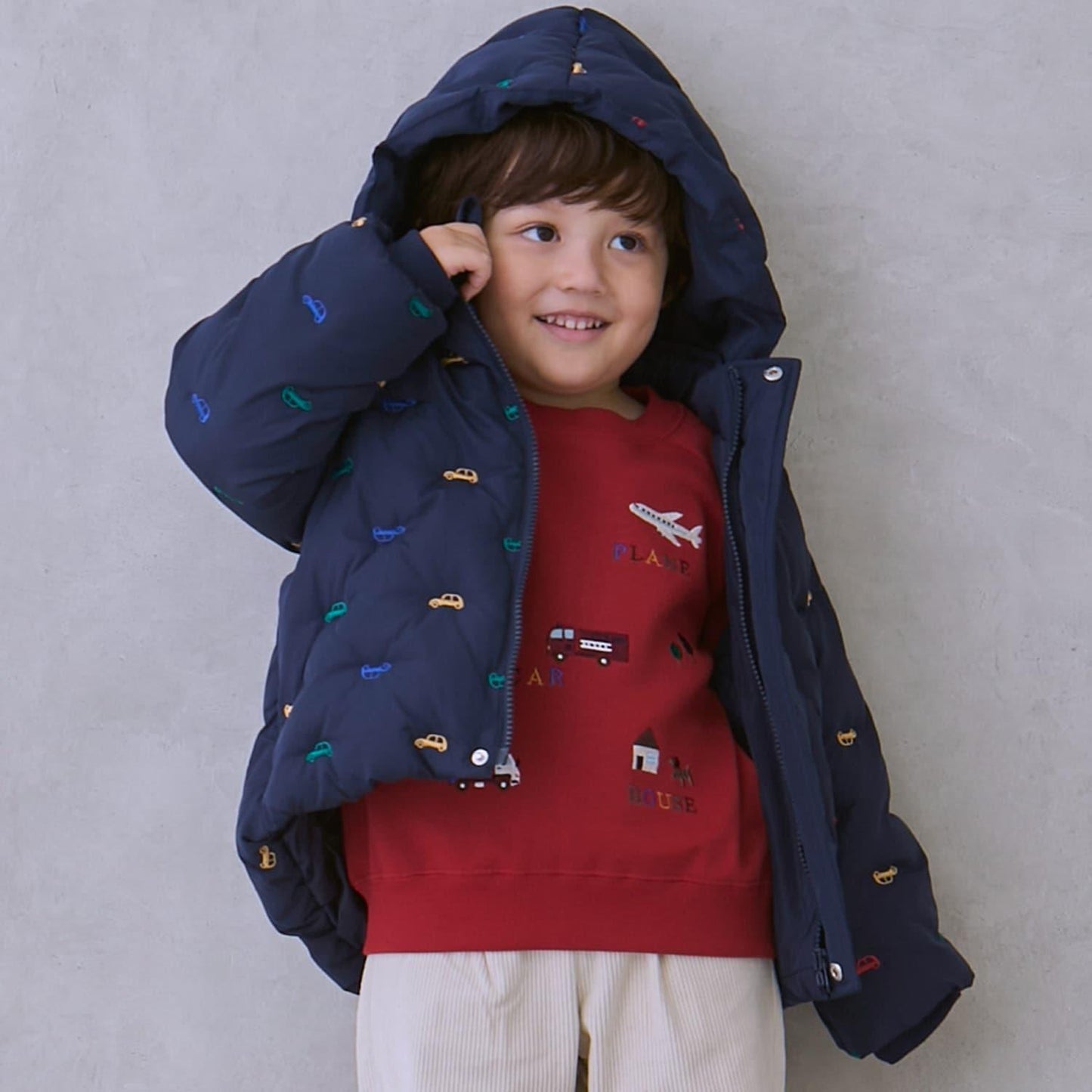 拼接刺繡加棉夾克