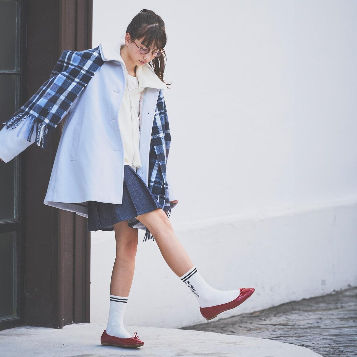 【130cm可選】拉鍊針織馬甲×長袖T恤套裝