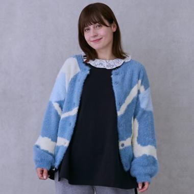 【リンク】長絨針織圖案開衫