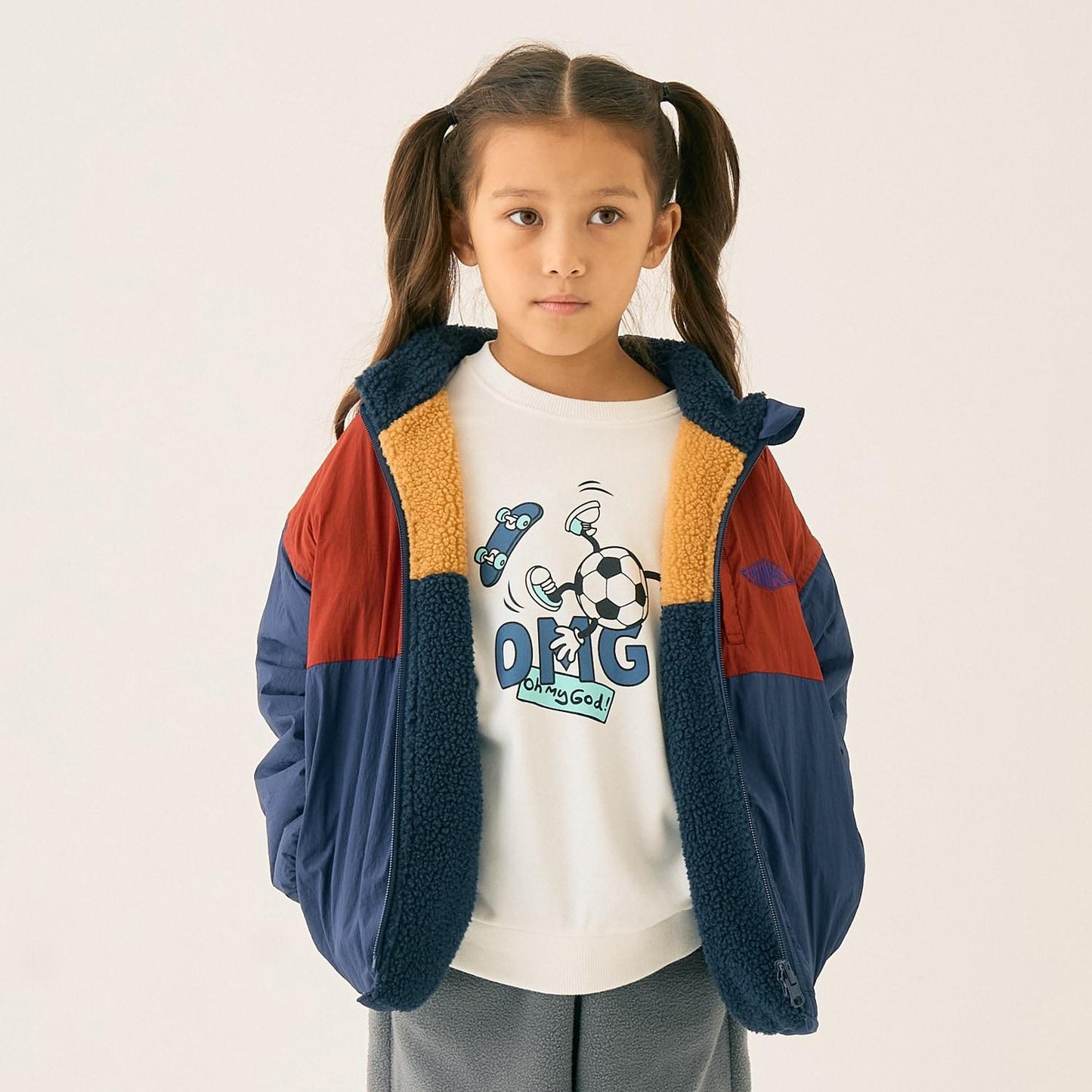 雙面配色羊羔絨外套