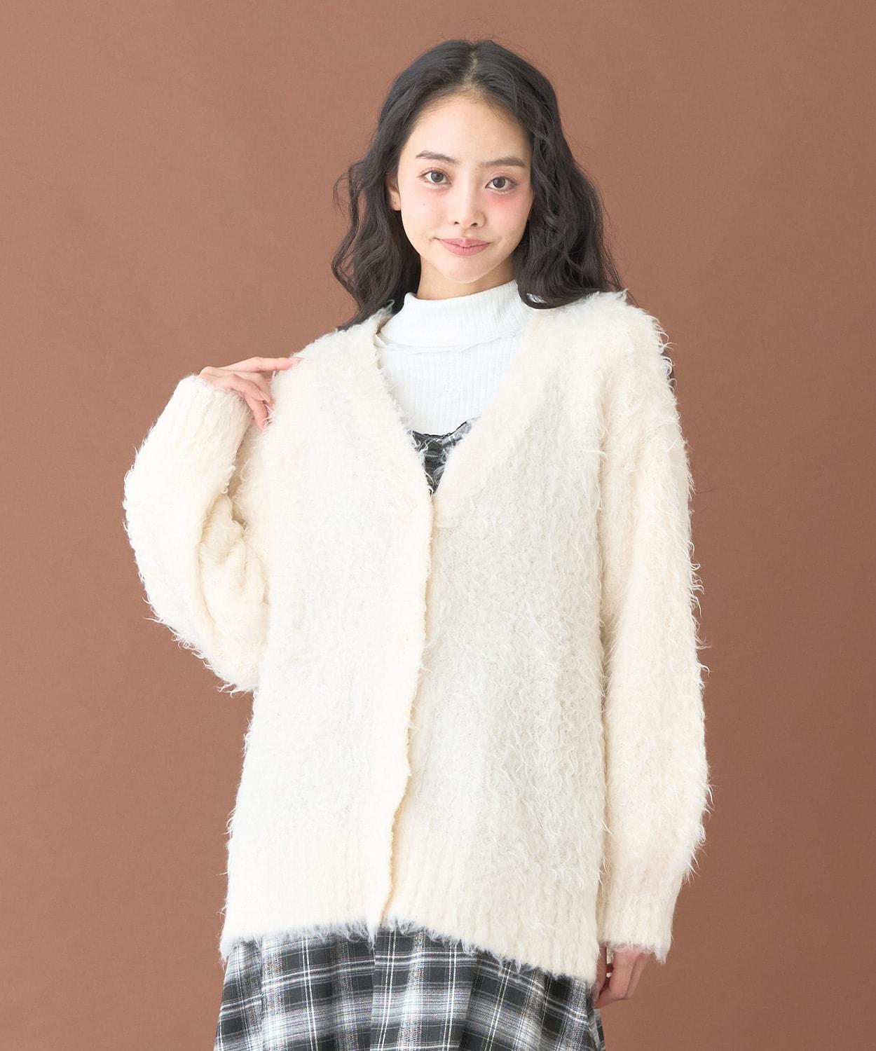 起毛針織開衫【韓國時尚】