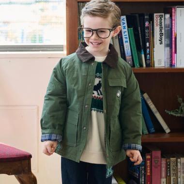 狼刺繡狩獵夾克