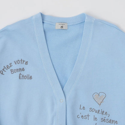 【AMI】塗鴉刺繡衛衣開衫