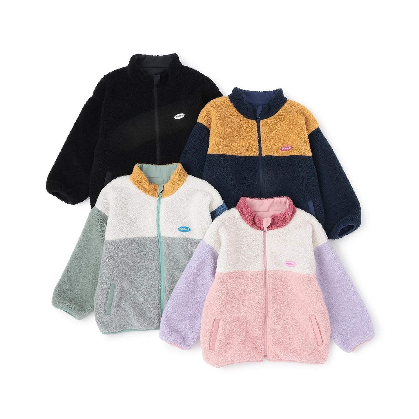 雙面配色羊羔絨外套