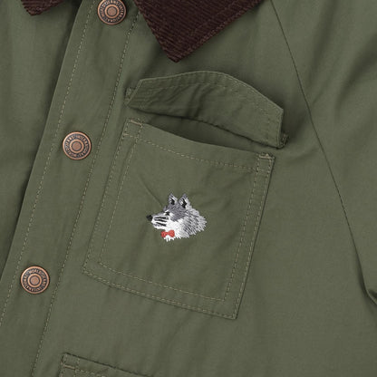 狼刺繡狩獵夾克