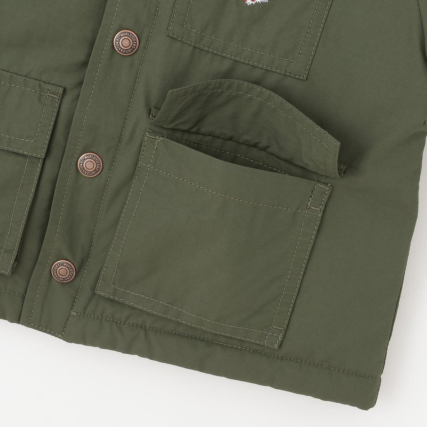 狼刺繡狩獵夾克