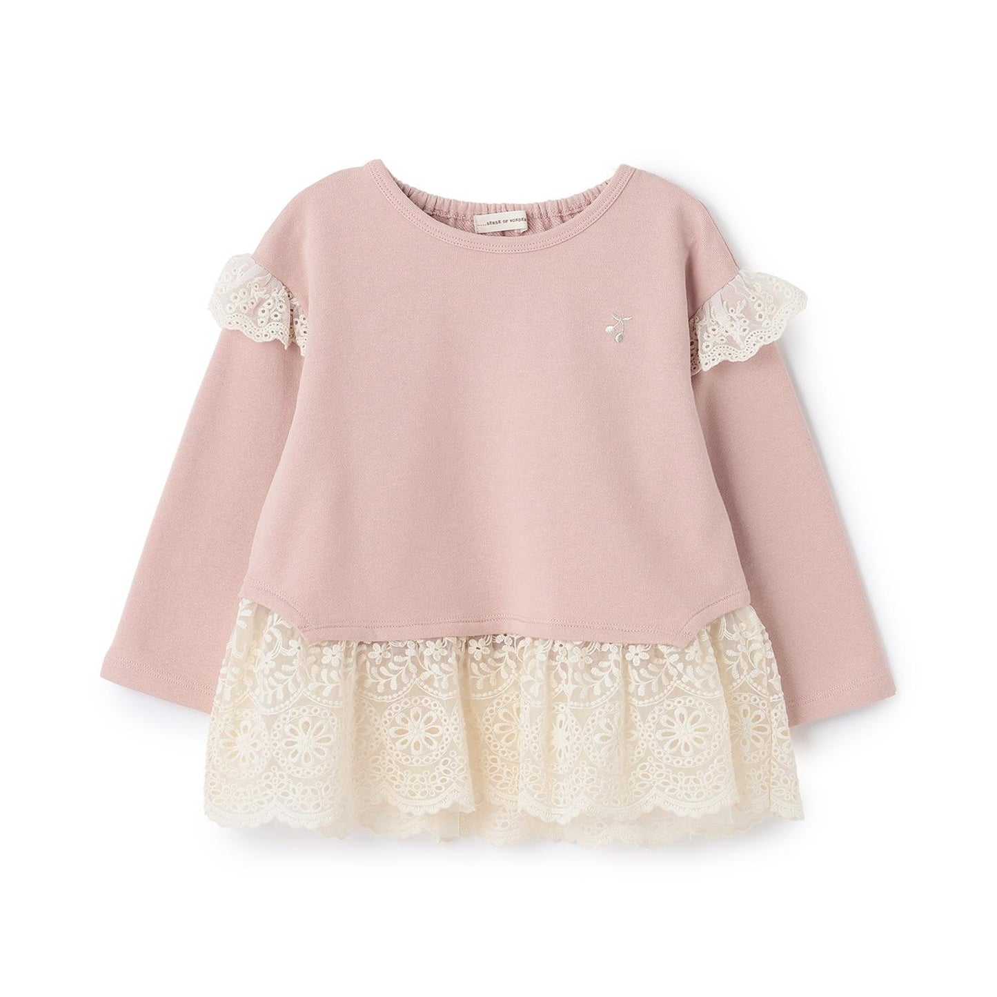 下襬網紗蕾絲長款上衣