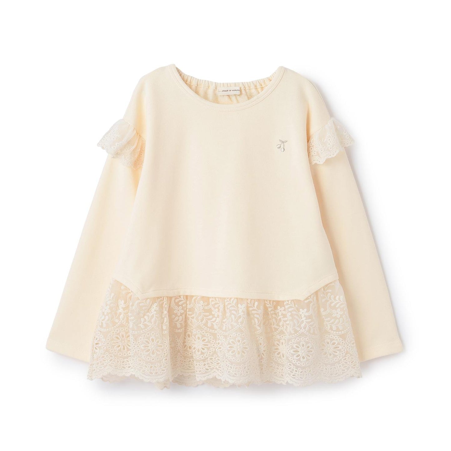 下襬網紗蕾絲長款上衣