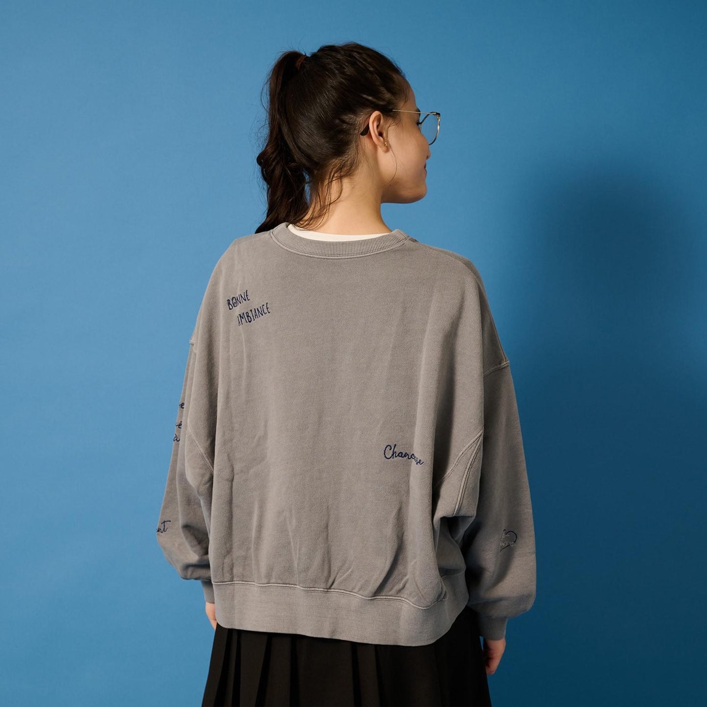 【AMI】塗鴉刺繡衛衣開衫