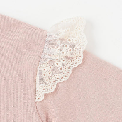 下襬網紗蕾絲長款上衣