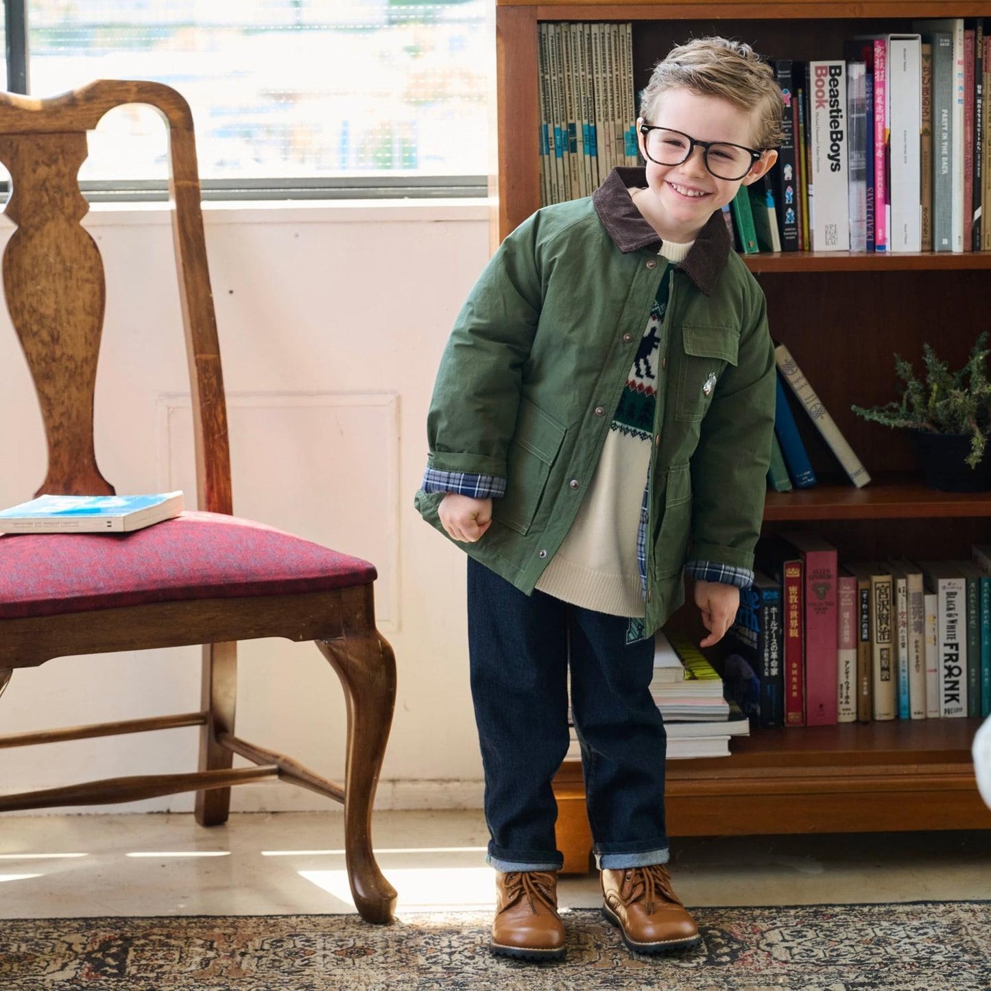 狼刺繡狩獵夾克