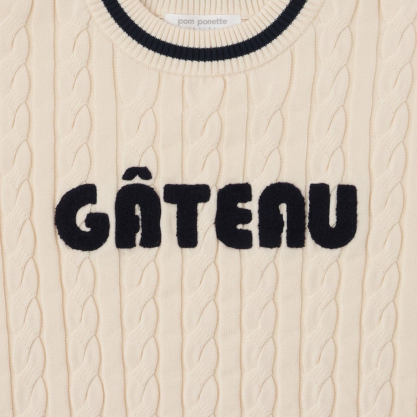 【130cm可選】繡花標誌麻花針織衫