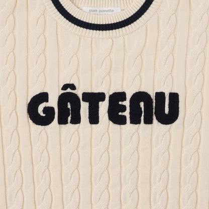 【130cm可選】繡花標誌麻花針織衫