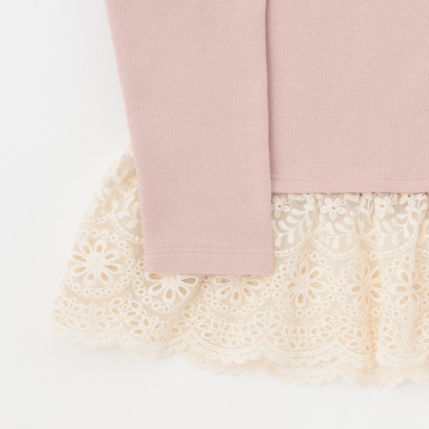 下襬網紗蕾絲長款上衣