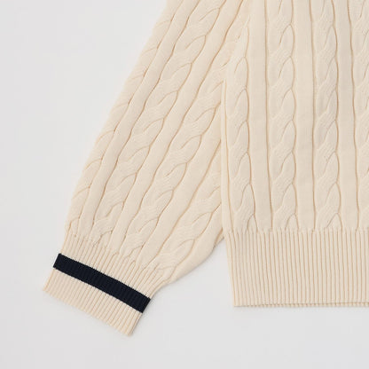 【130cm可選】繡花標誌麻花針織衫