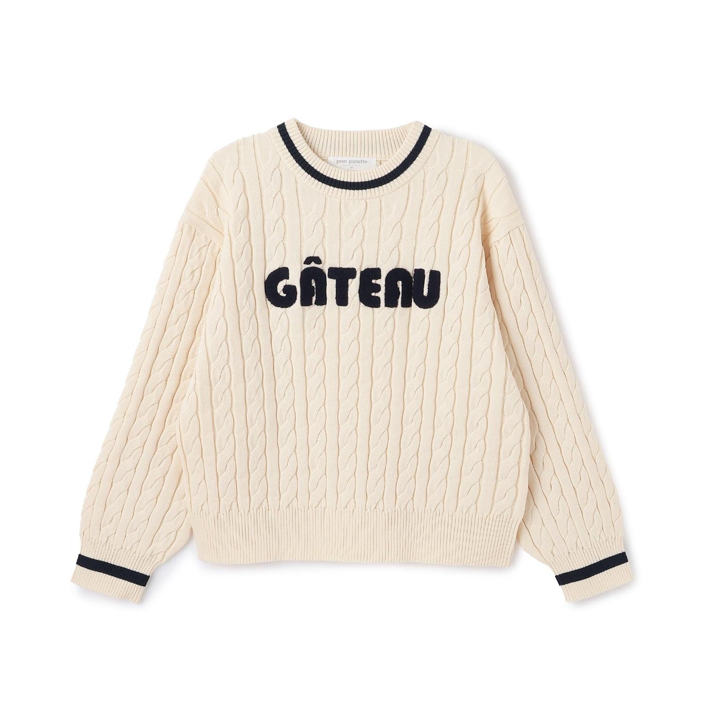 【130cm可選】繡花標誌麻花針織衫