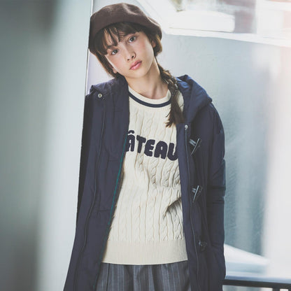 【130cm可選】繡花標誌麻花針織衫