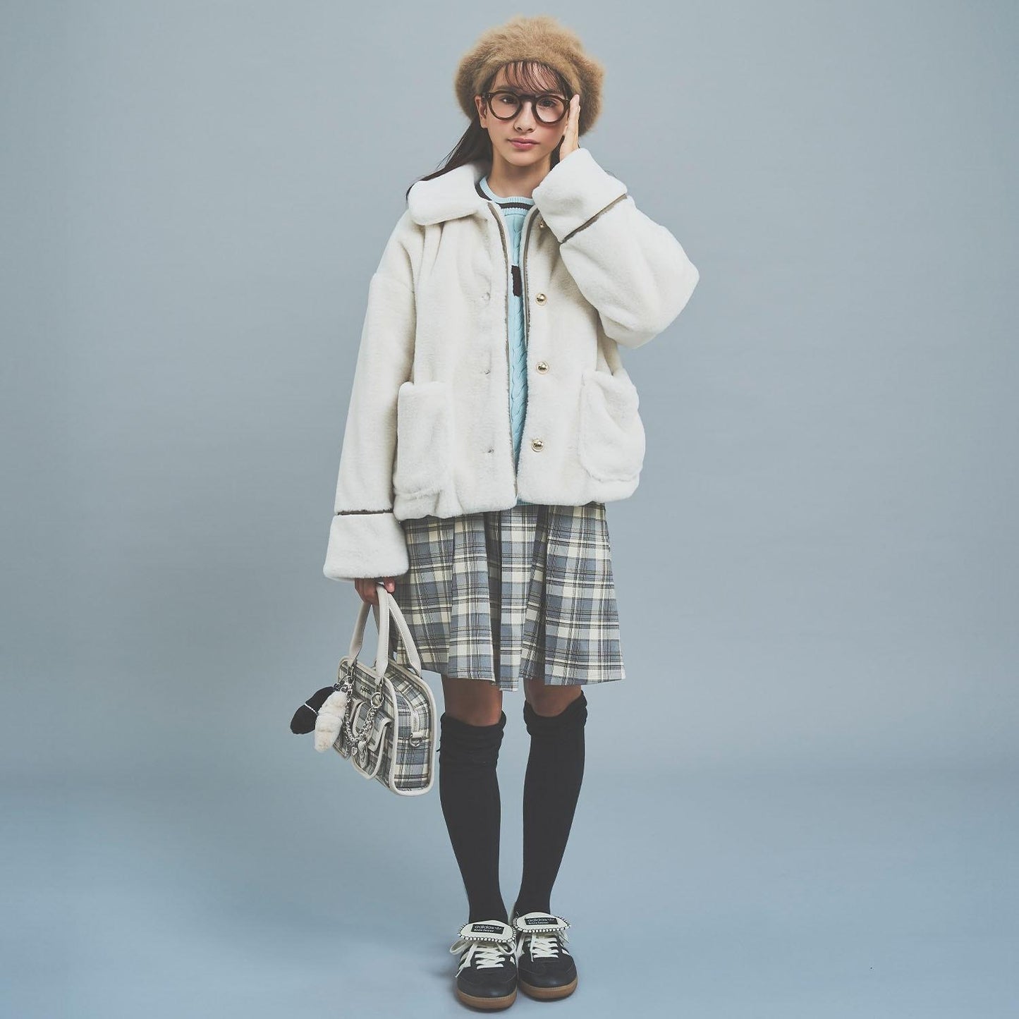 【130cm可選】仿皮草飛行夾克