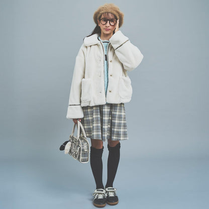 【130cm可選】仿皮草飛行夾克