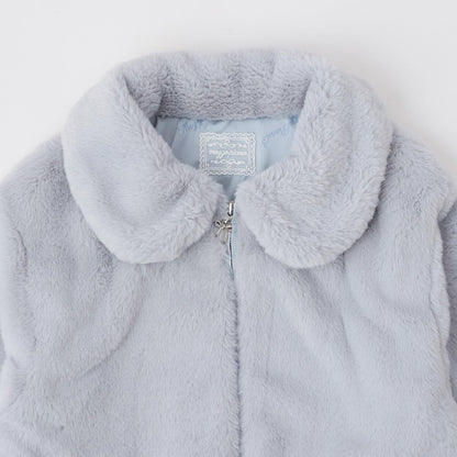 蓬鬆仿皮草飛行夾克