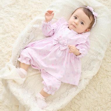 【BOX付】花朵蝴蝶結圖案圍裙&髮帶套裝