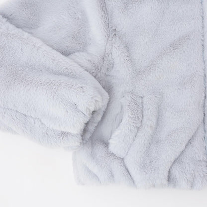 蓬鬆仿皮草飛行夾克