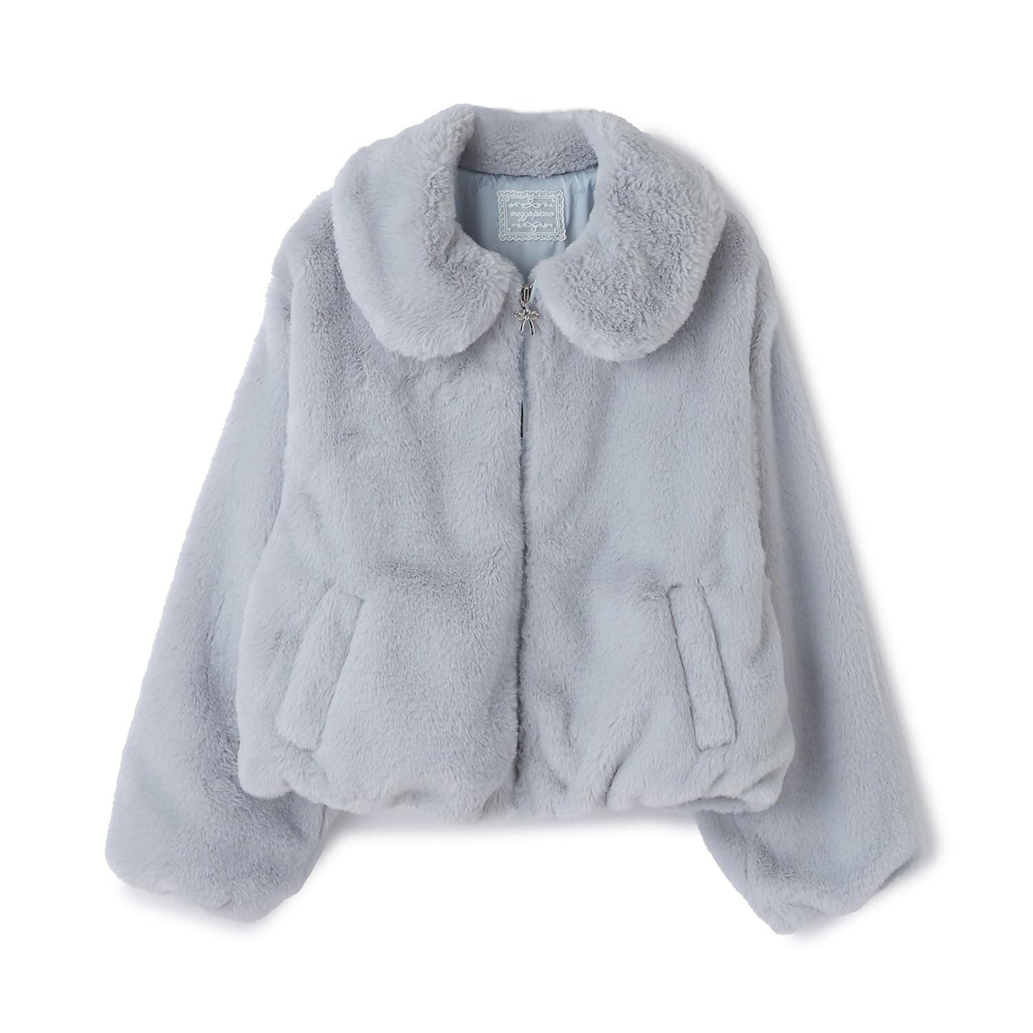 蓬鬆仿皮草飛行夾克