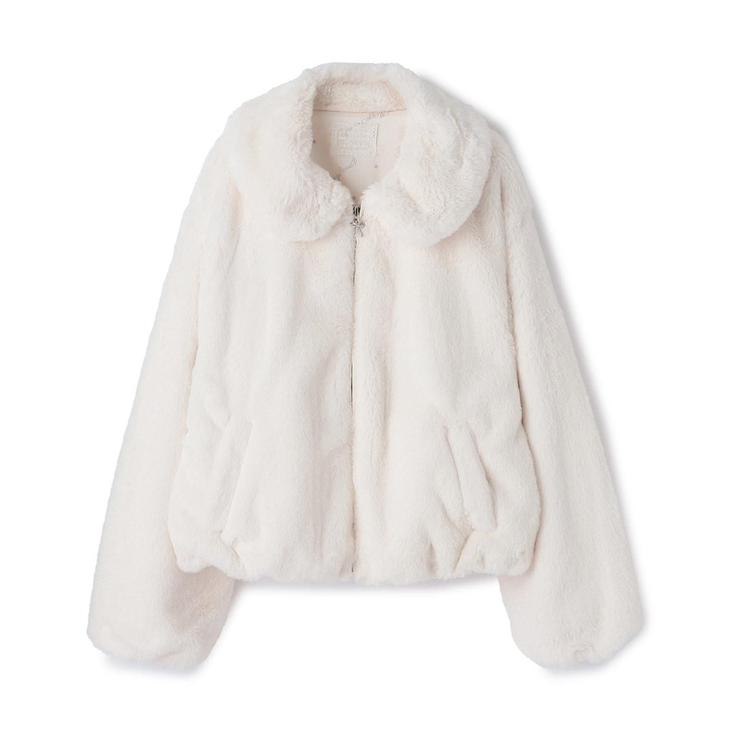 蓬鬆仿皮草飛行夾克