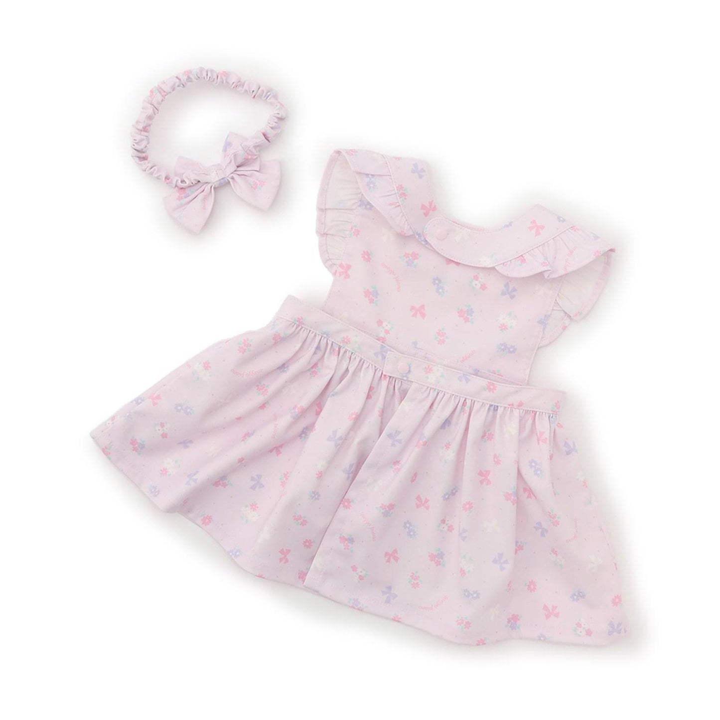 【BOX付】花朵蝴蝶結圖案圍裙&髮帶套裝