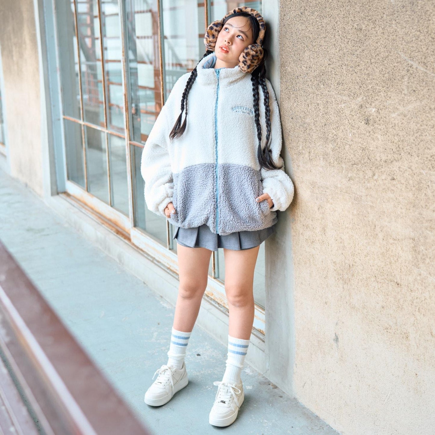 可雙面穿羊羔絨飛行夾克