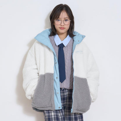 可雙面穿羊羔絨飛行夾克