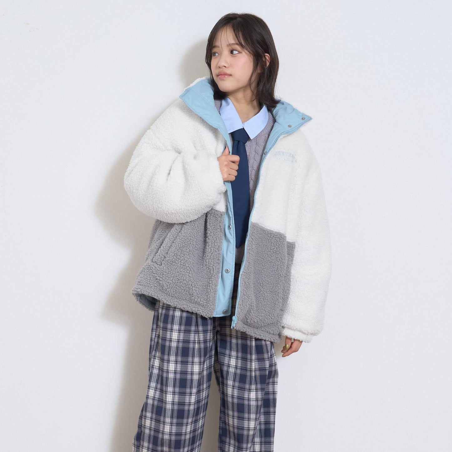 可雙面穿羊羔絨飛行夾克