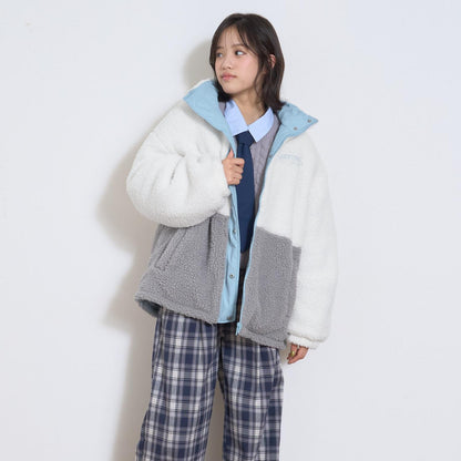 可雙面穿羊羔絨飛行夾克