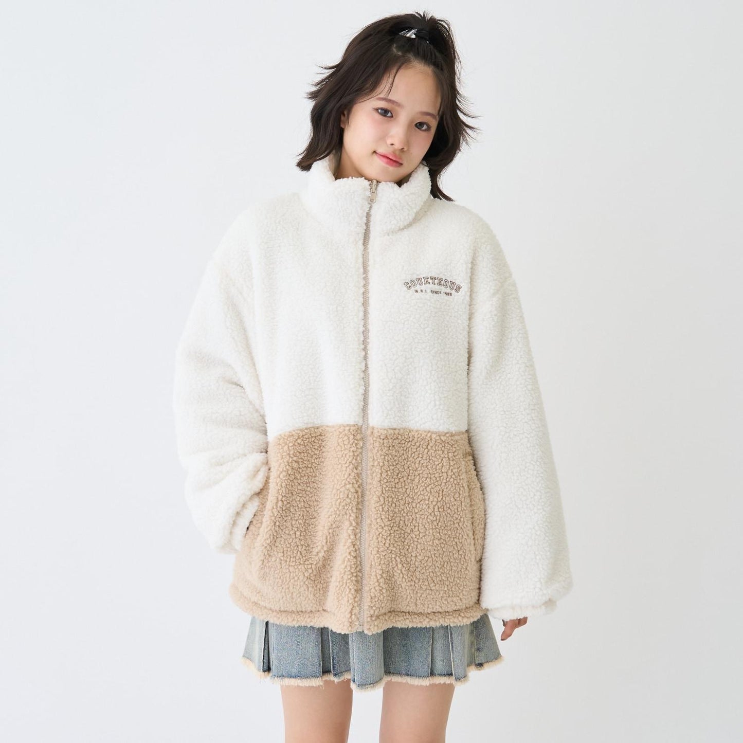 可雙面穿羊羔絨飛行夾克