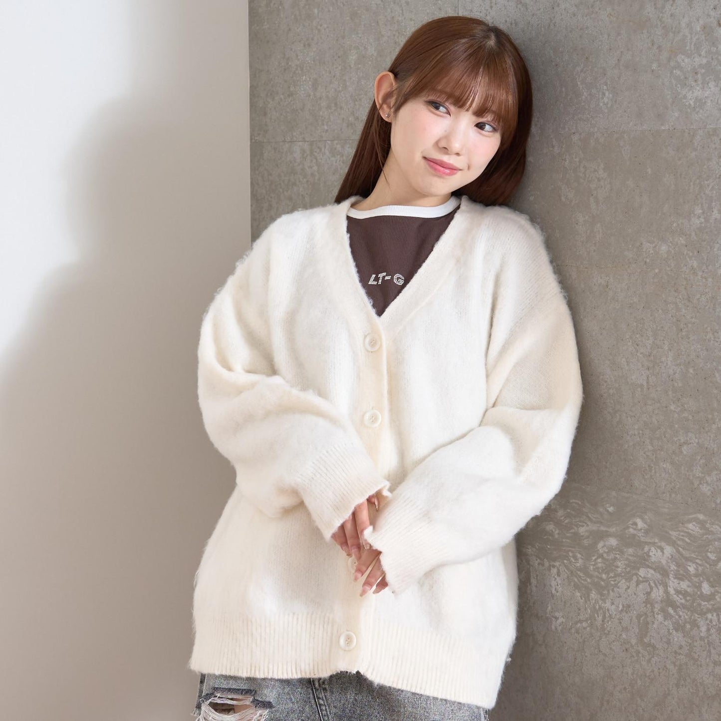 【LTXC】長毛絨寬鬆開衫