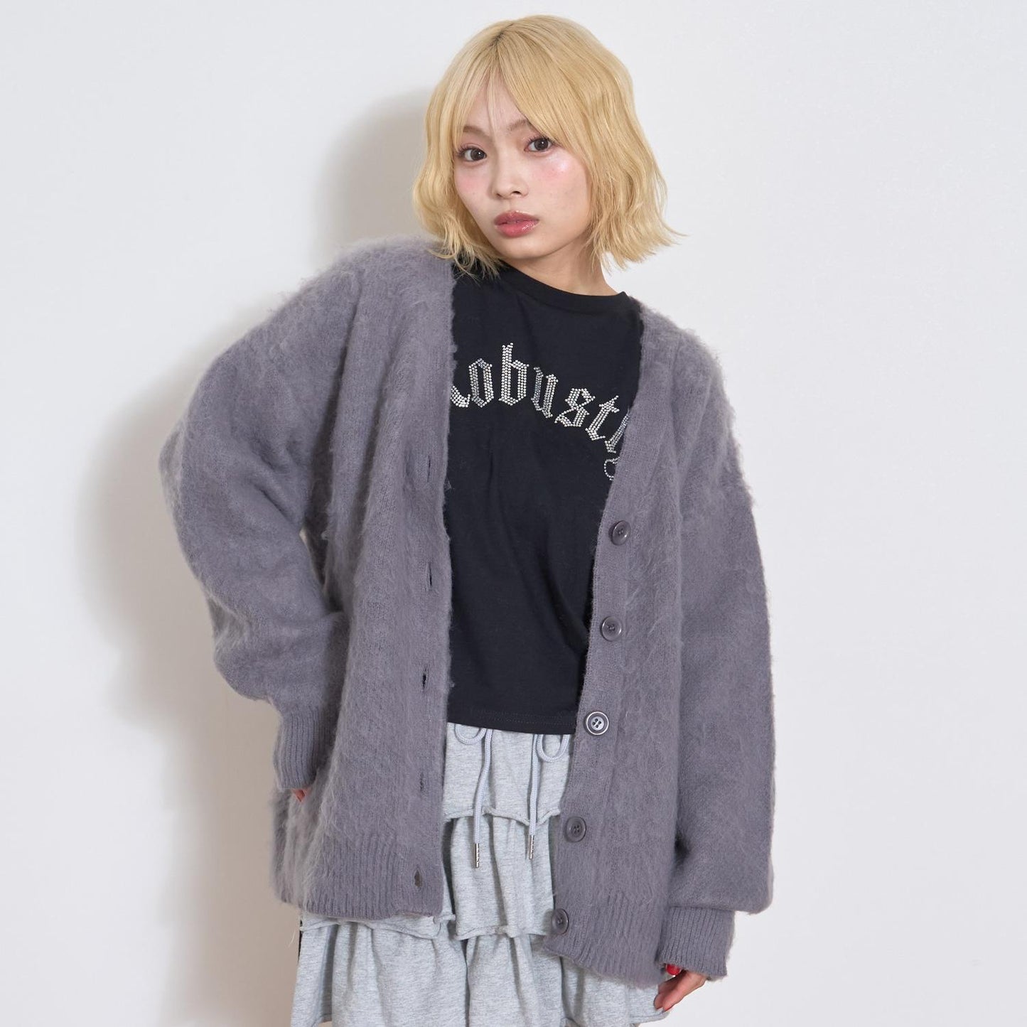 【LTXC】長毛絨寬鬆開衫