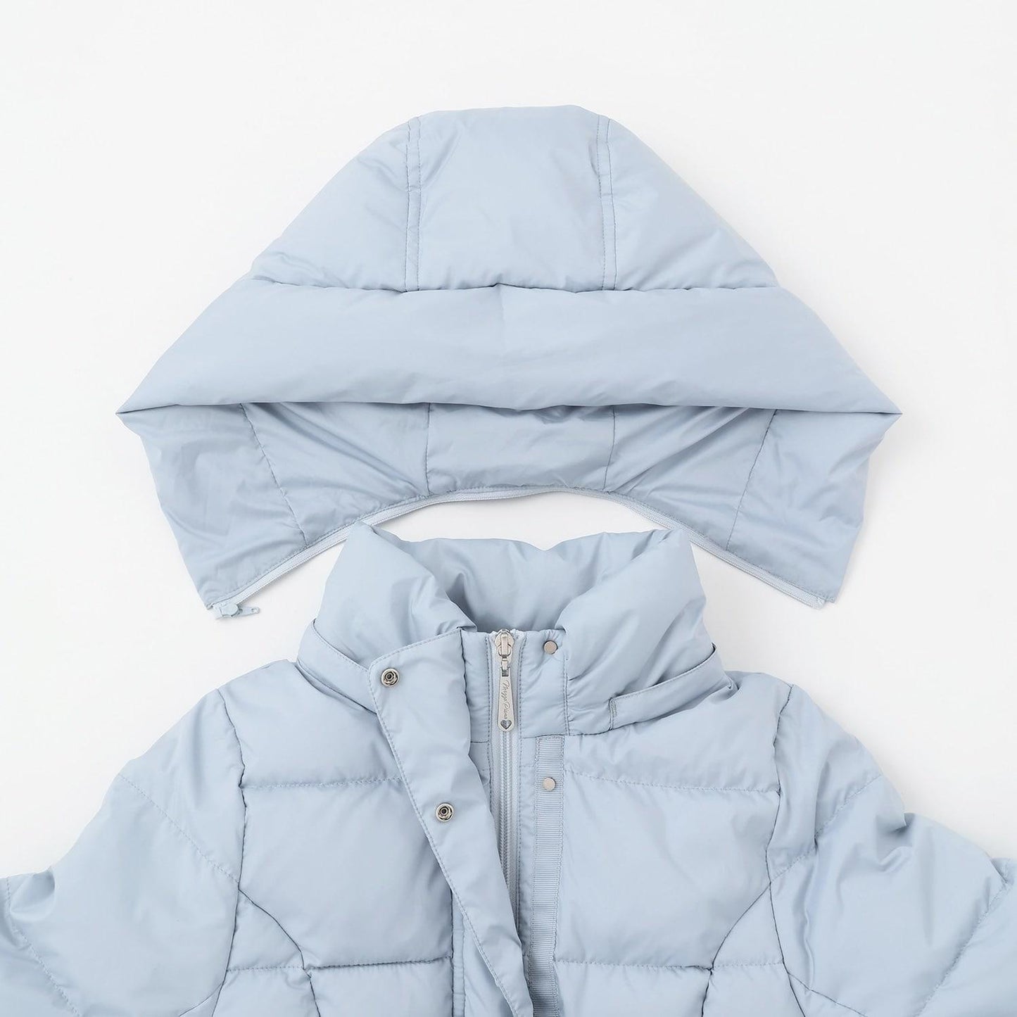 【防潑水】附蝴蝶結腰帶修身長款羽絨服