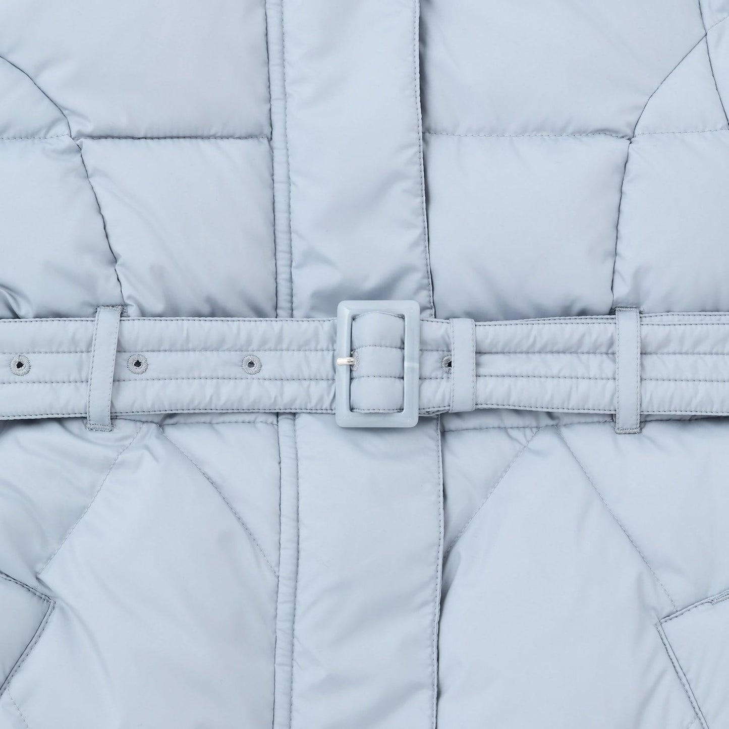 【防潑水】附蝴蝶結腰帶修身長款羽絨服