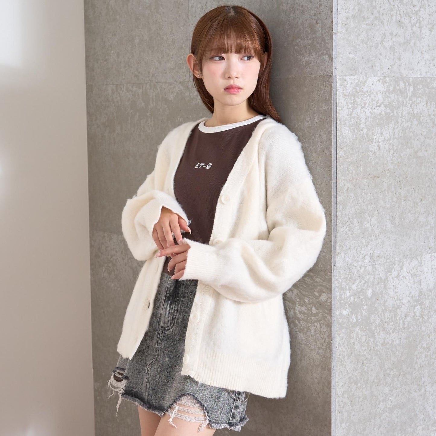 【LTXC】長毛絨寬鬆開衫