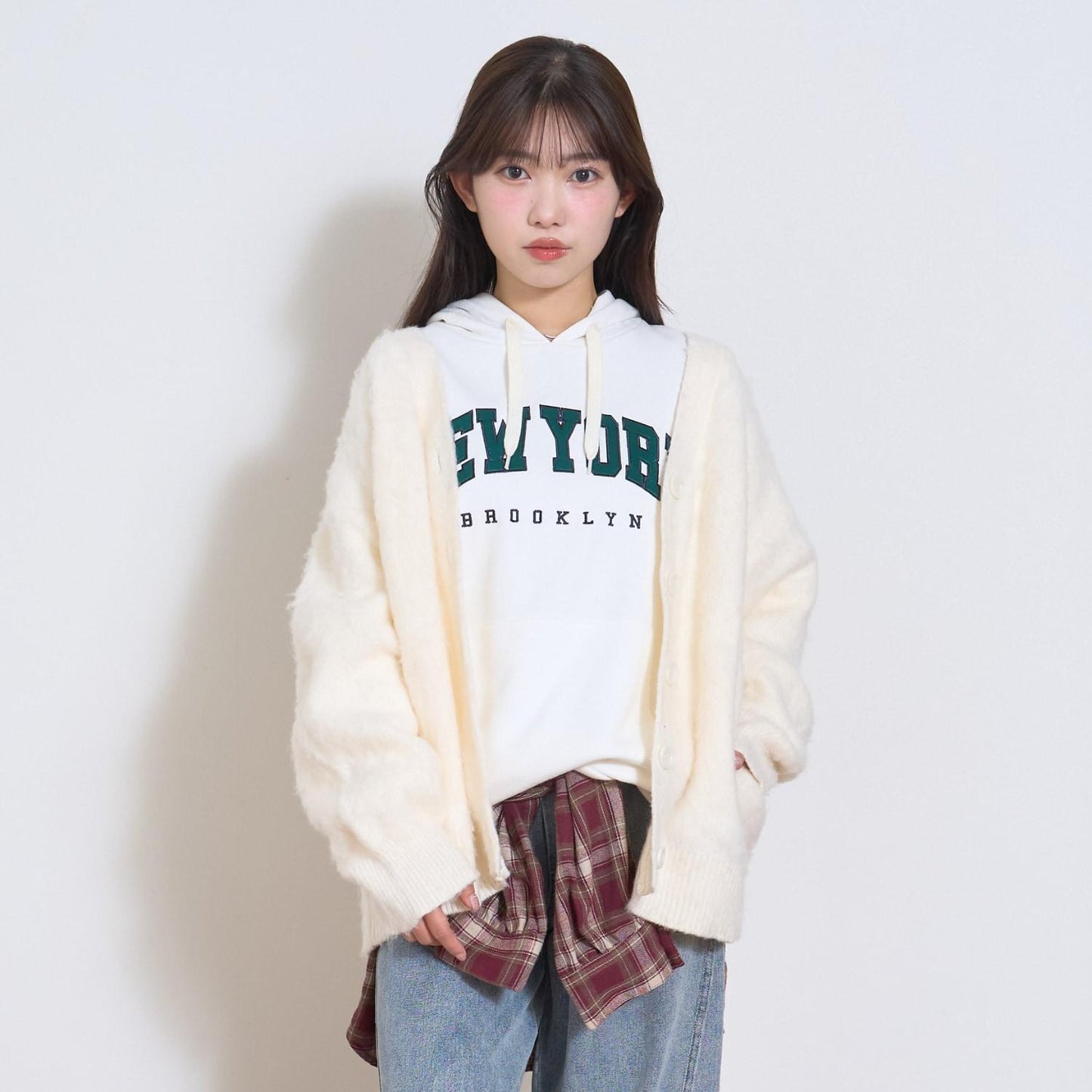 【LTXC】長毛絨寬鬆開衫