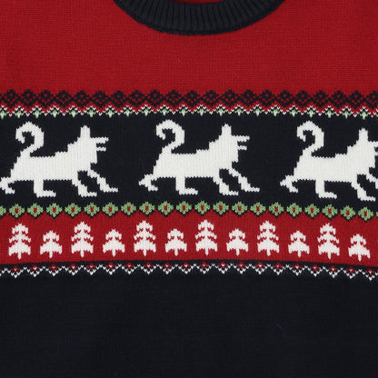 狼圖案針織套頭衫