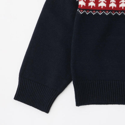 狼圖案針織套頭衫