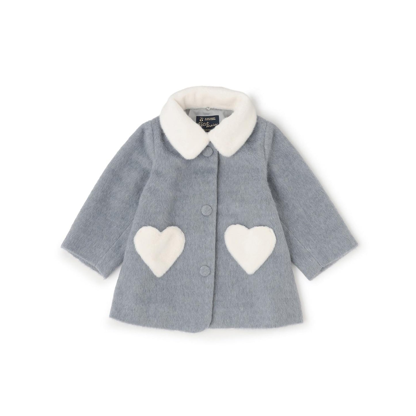 毛絨領心形口袋大衣