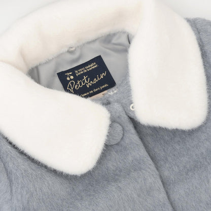 毛絨領心形口袋大衣