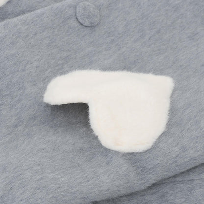 毛絨領心形口袋大衣