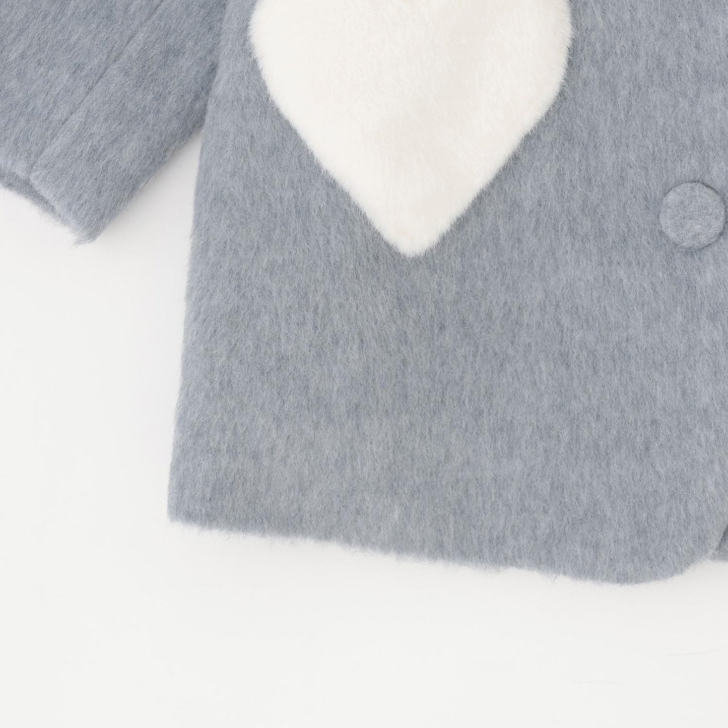 毛絨領心形口袋大衣