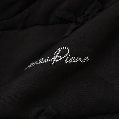 【防潑水・蓄熱】迷你蝴蝶結泡泡袖短款夾克